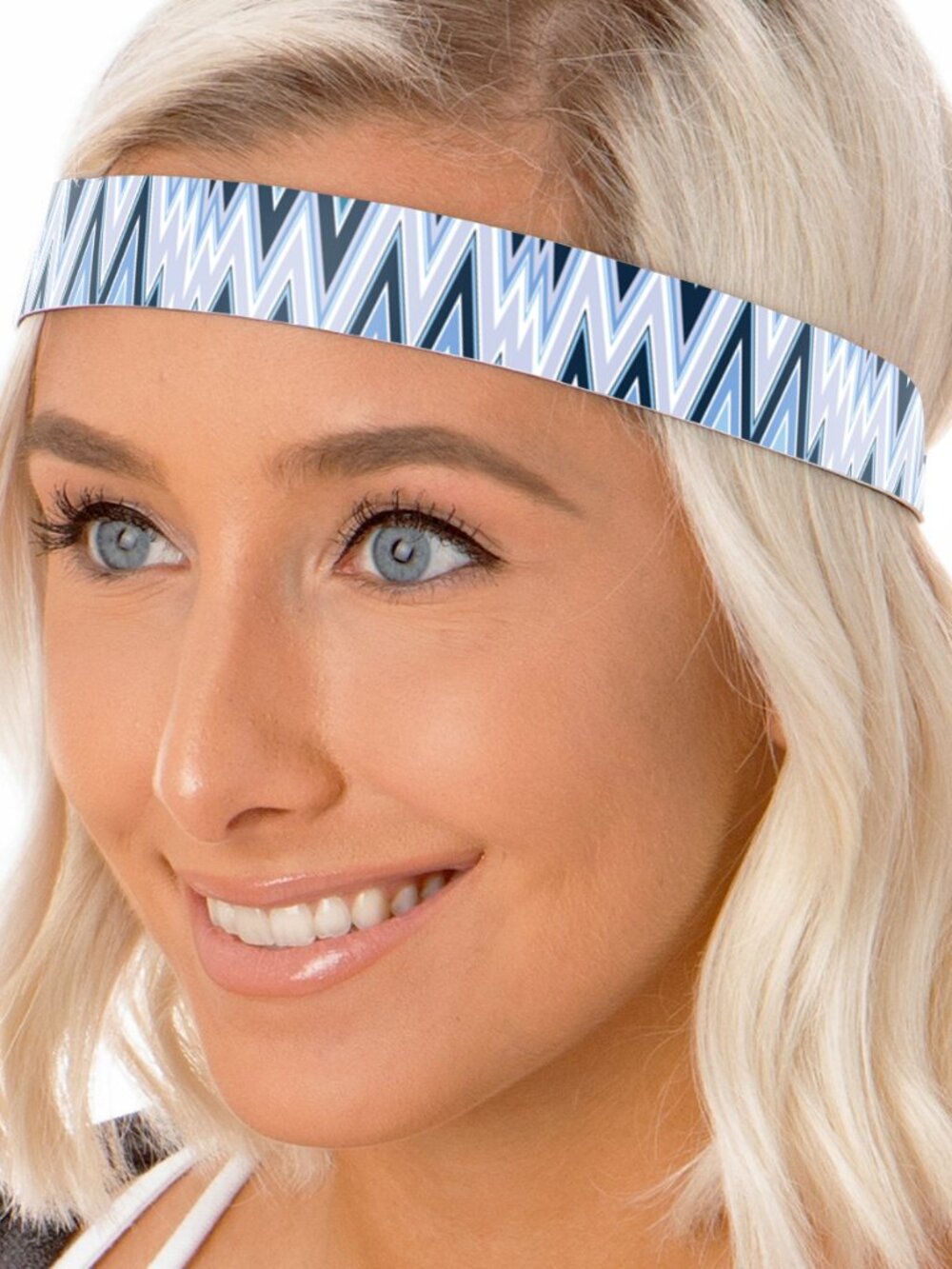 Hipsy Adjustable NO SLIP Hippie Light Blue Wide Non-Slip Headband